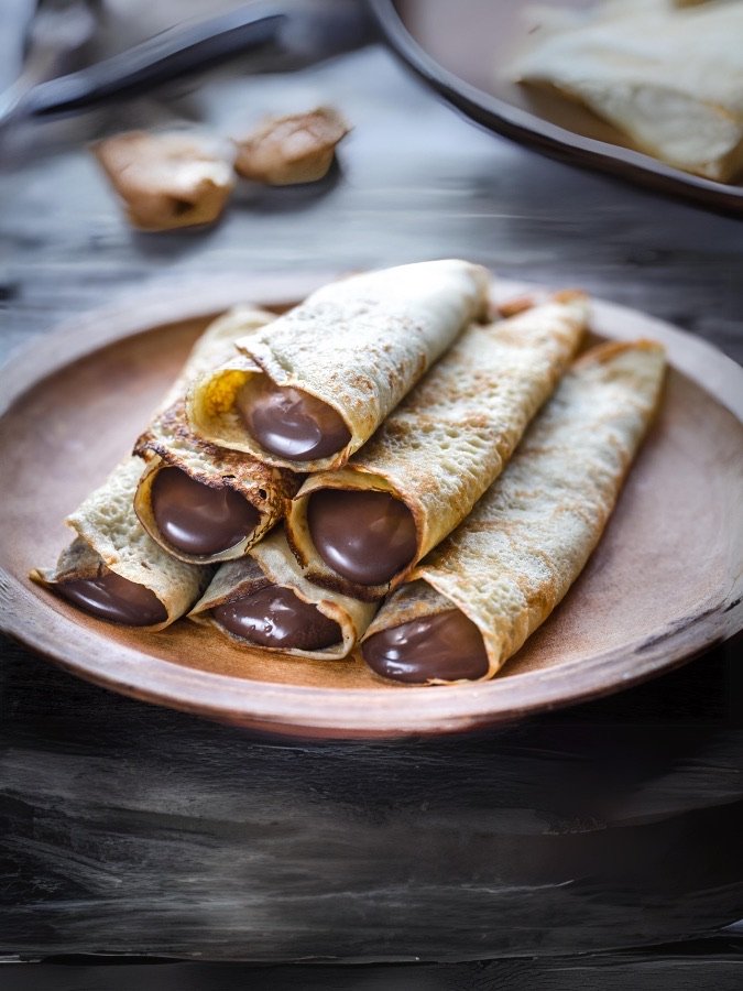 Crêpes roulées au Nutella fondant